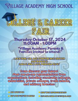 Village Academy college and career fair flyer